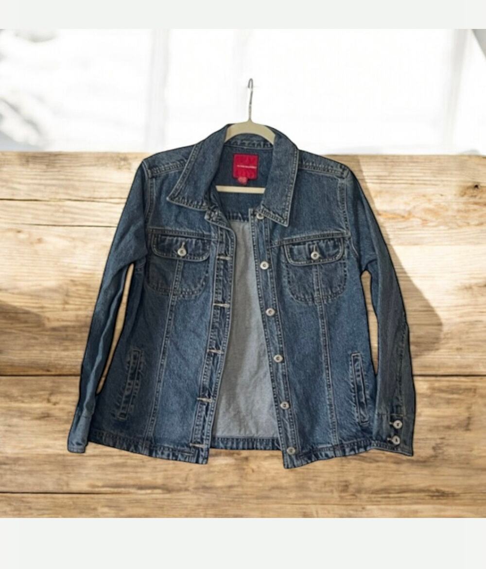 Gloria Vanderbilt Denim Blue Jean Jacket VTG Size Large Cotton